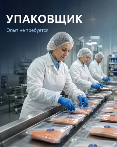 УПАКОВЩИК НА ПРОИЗВОДСТВО РЫБНОЙ ПРОДУКЦИИ (ВАХТА) - Производство в Люберцы