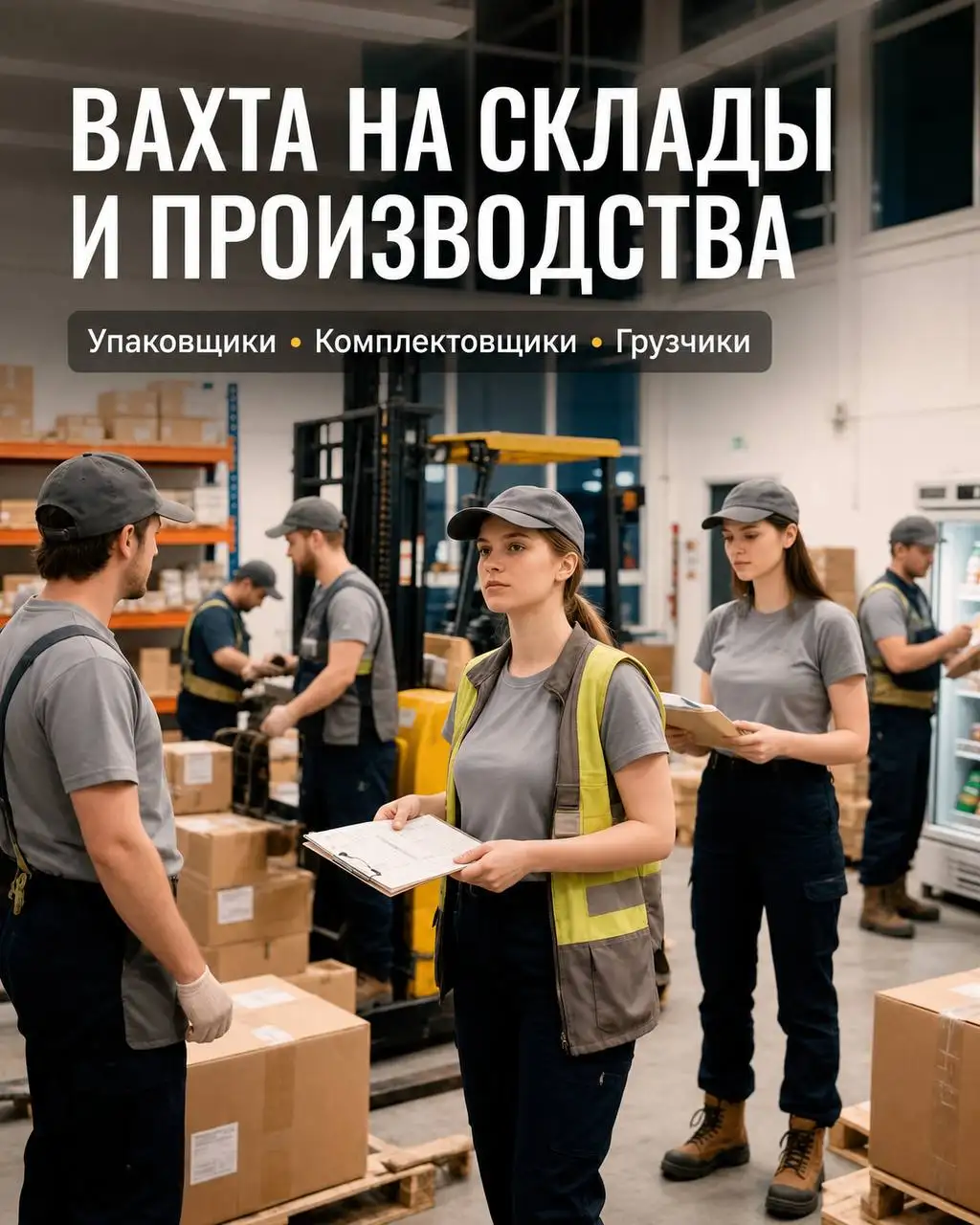Работа вахтовым методом: Упаковщик, Комплектовщик, Грузчик, Водитель погрузчика - Логистика, склад (Работа) в Москва