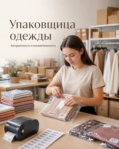 Упаковщица одежды - Работа в Москва