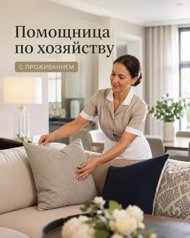 Помощница по хозяйству с проживанием - Вахта в Москва