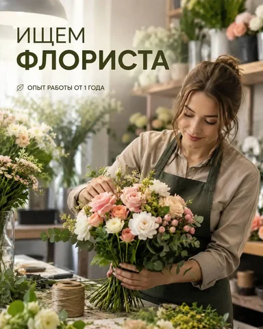 Вакансия флориста - Вахта в Москва
