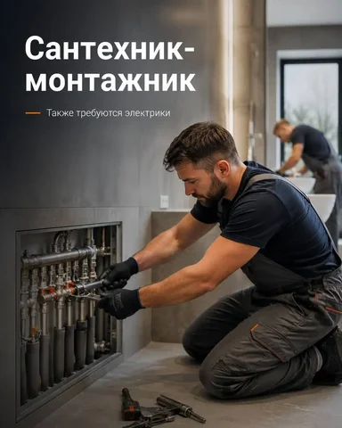 Сантехник-монтажник, электрик - Вахта в Москва