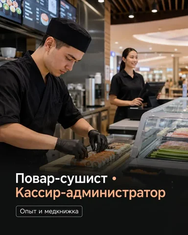 Вакансия повара-сушиста и кассира-администратора в ТЦ - Шеф-повар в Москва