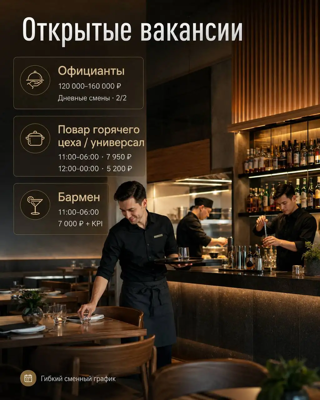 Вакансии в ресторан ТАКЭ До - Официант, Повар, Бармен (Работа) в Москва