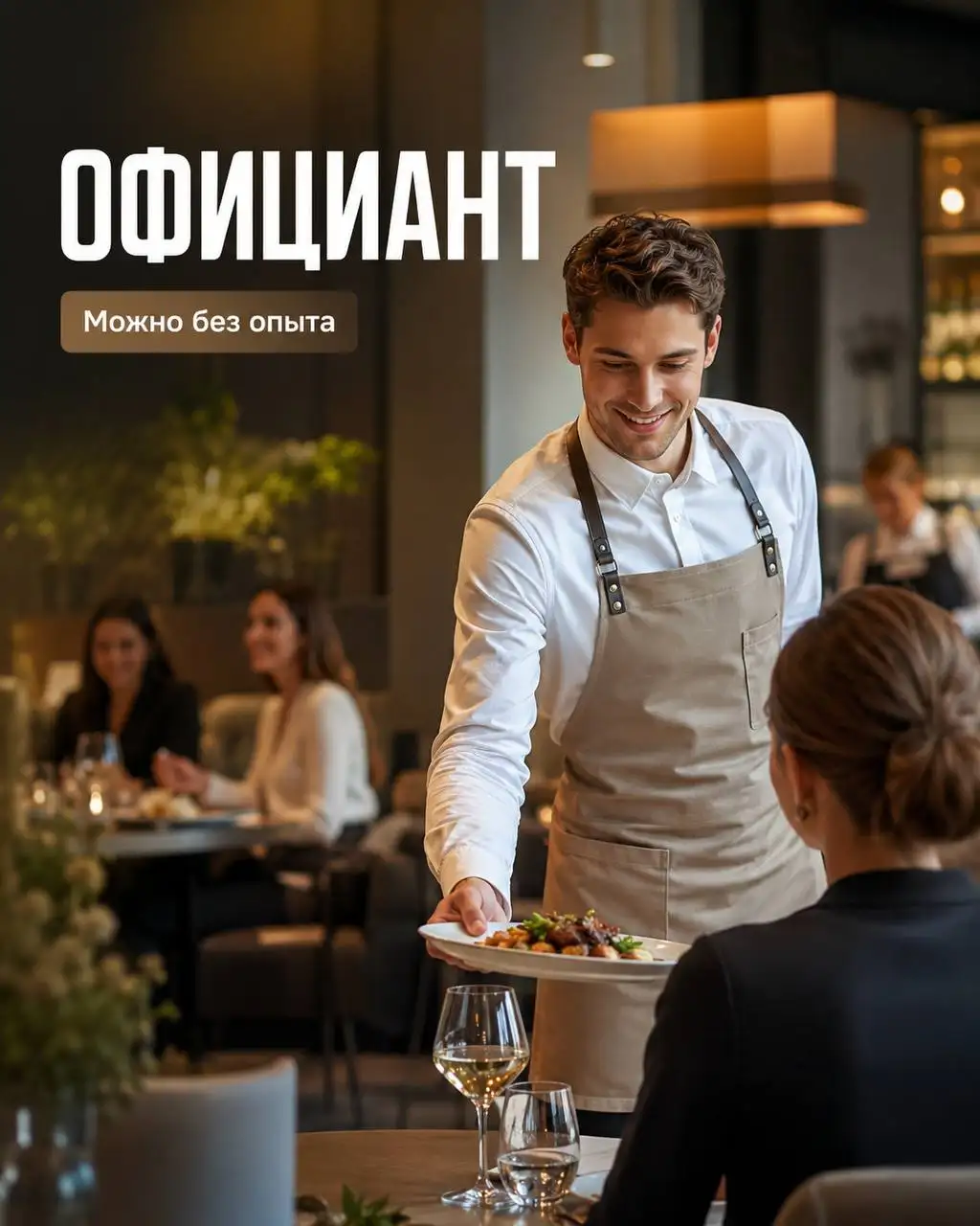Вакансия официанта - Рестораны/Кафе (Работа) в Москва