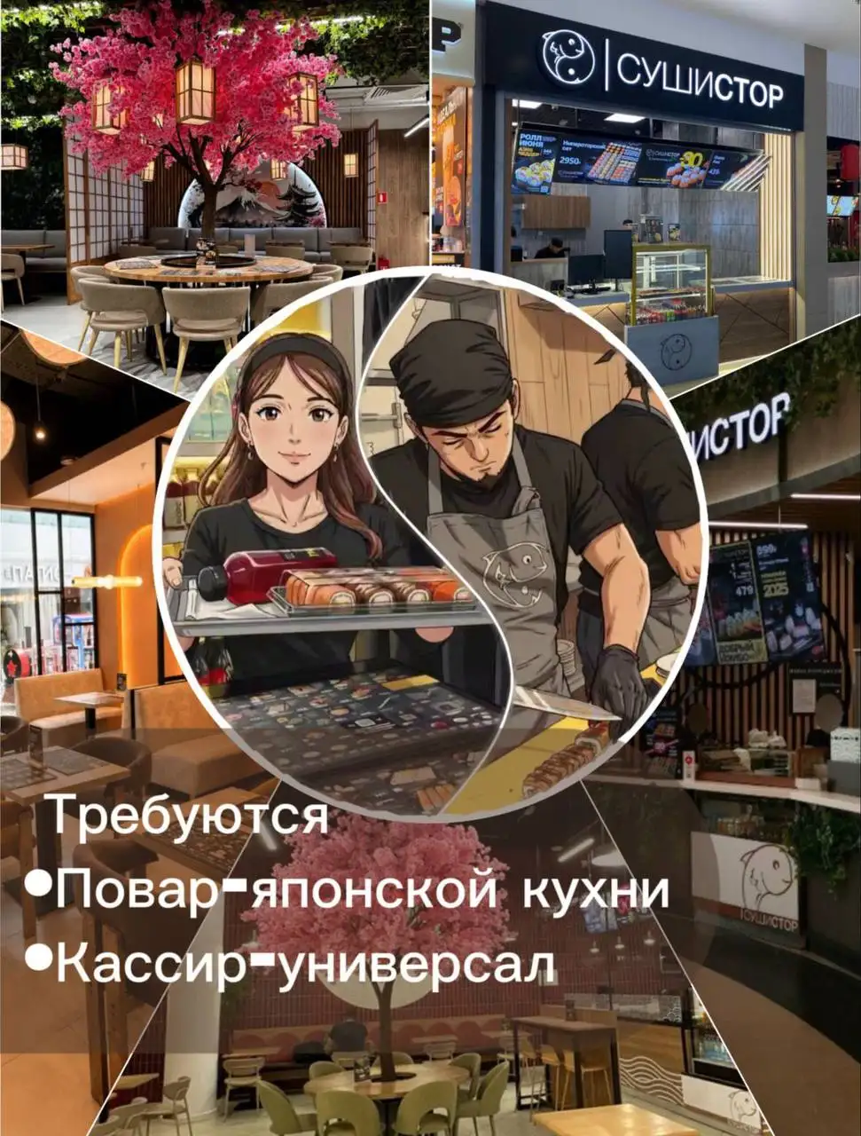 Вакансия Сушиста - Рестораны/Кафе (Работа) в Москва
