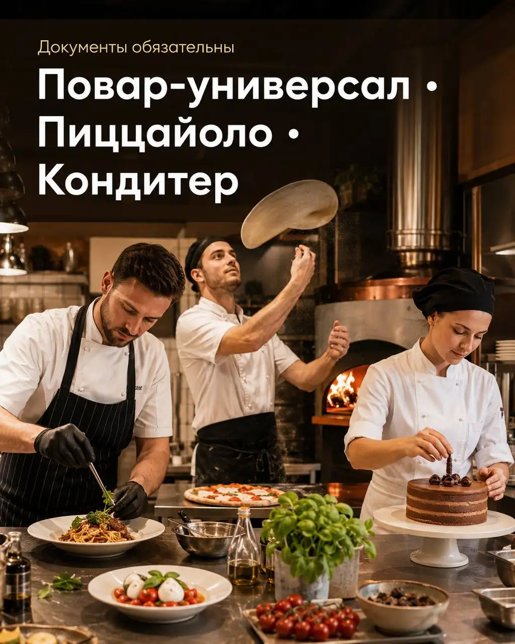 Повар универсал, пиццайло, кондитер - Работа в Москва