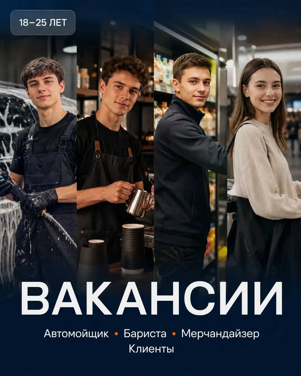 Кастинг на стрим-проект: автомойщик, бариста, мерчандайзер - Работа в Москва