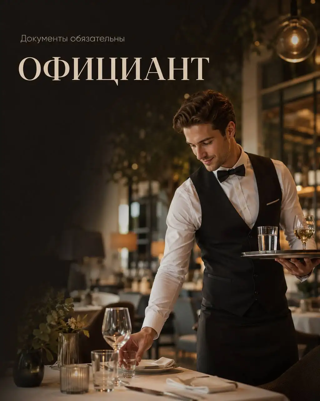 Официант в ресторан DeVino - Общественное питание (Работа) в Москва