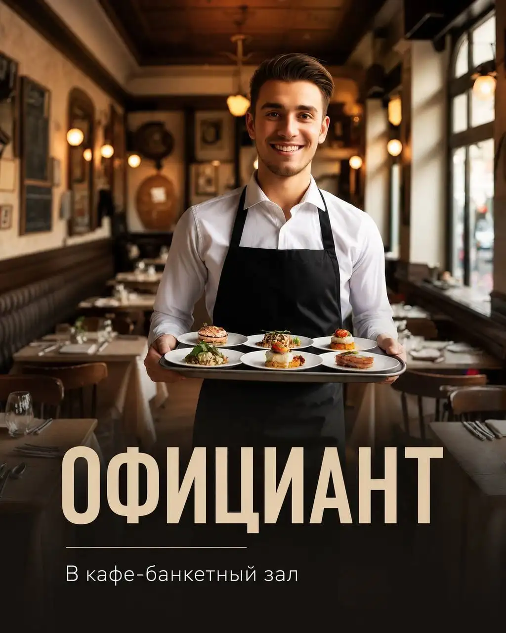 Вакансия официанта - Рестораны/Кафе (Работа) в Москва