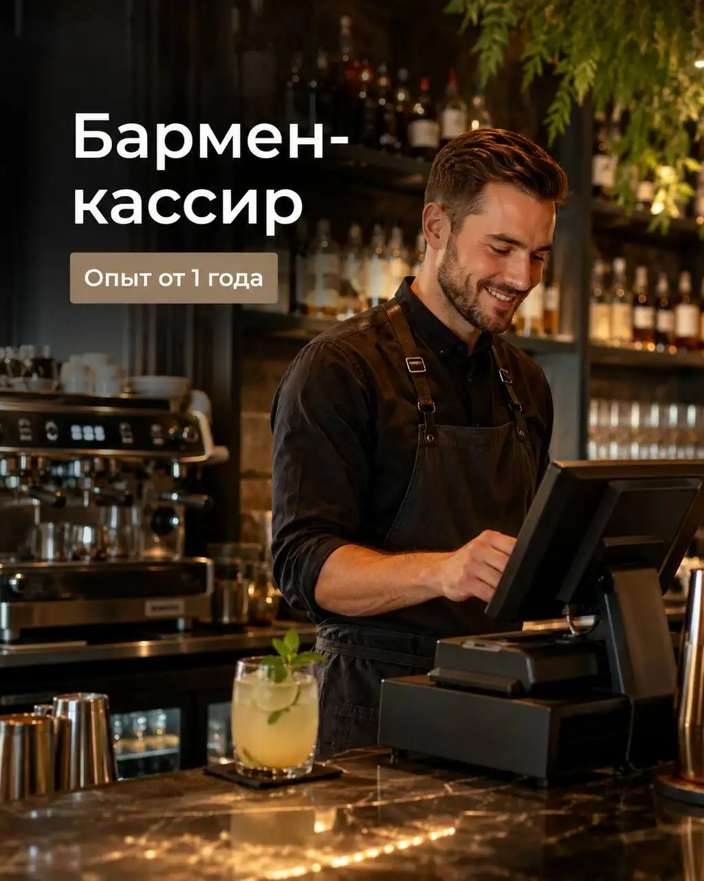 Бармен-кассир, от 5000/смена - Общественное питание (Работа) в Москва