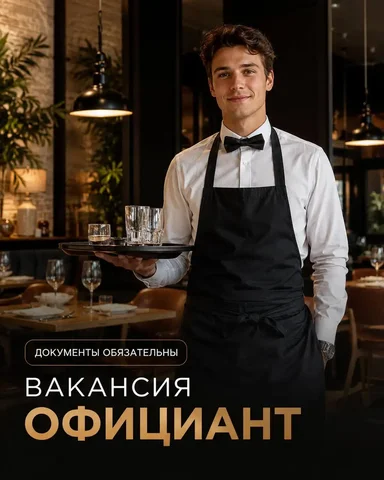 Официант в THE MOB - частное объявление в Москва