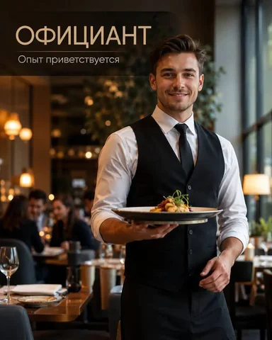 Официант - Финансы и банки в Москва
