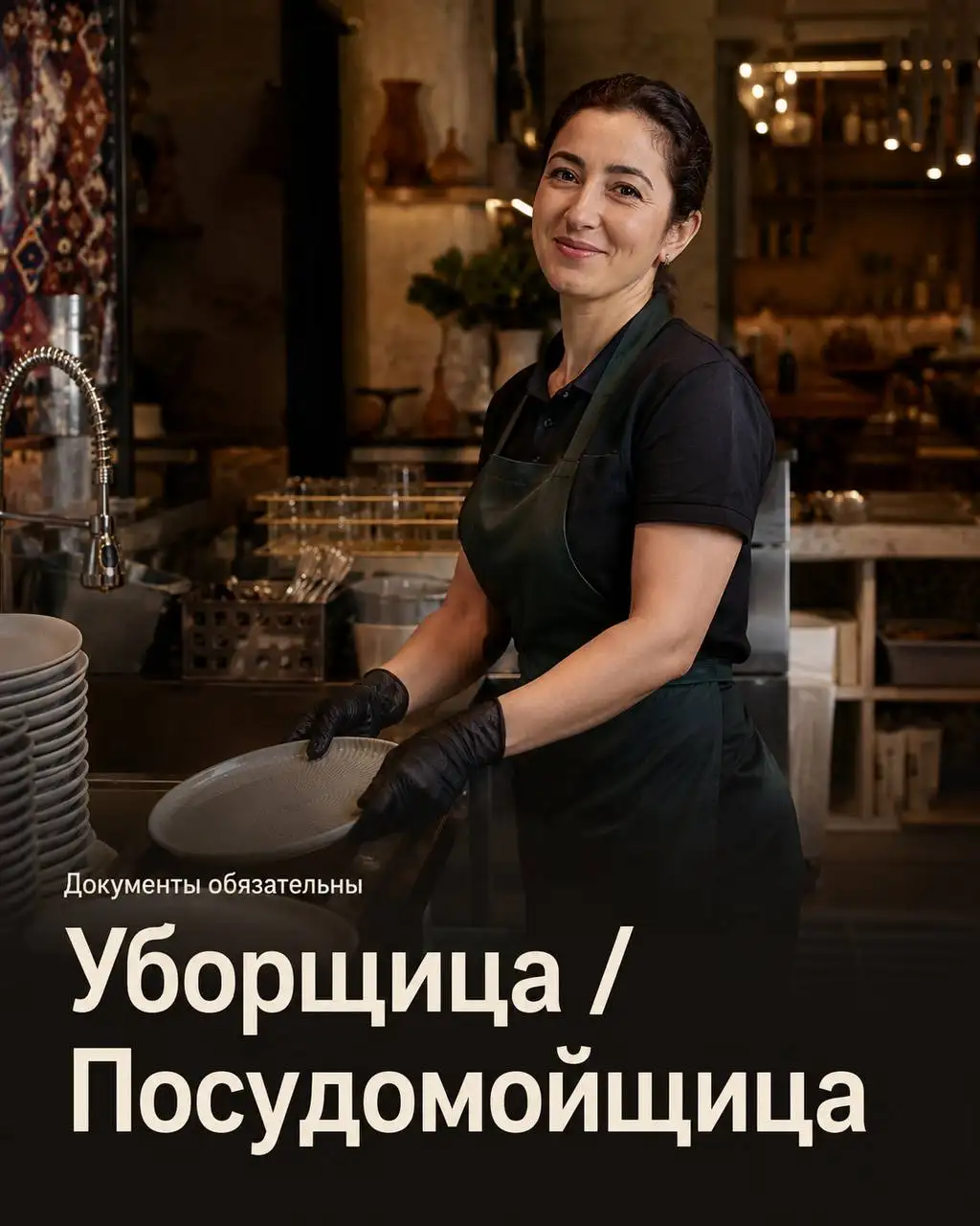 Уборщица / Посудомойщица в ресторан грузинской кухни - Уборка (Работа) в Москва