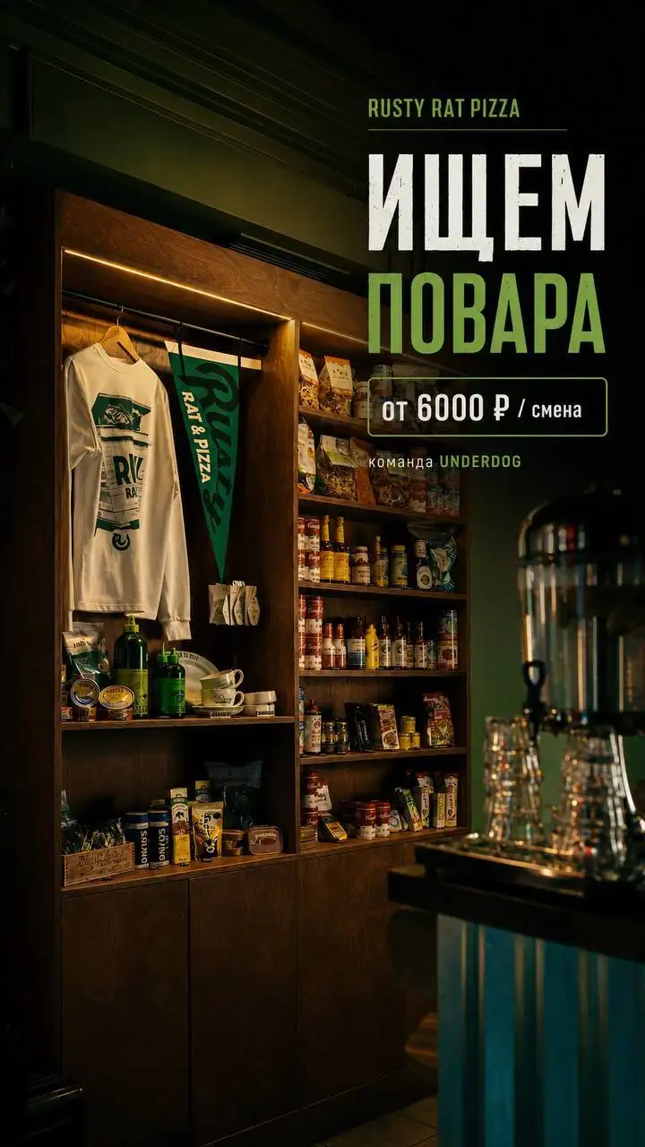 Повар-заготовщик (ночные смены) в RUSTY RAT PIZZA - Рестораны/Кафе (Работа) в Москва