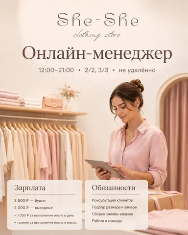 Вакансия онлайн-менеджер - Повара в Москва