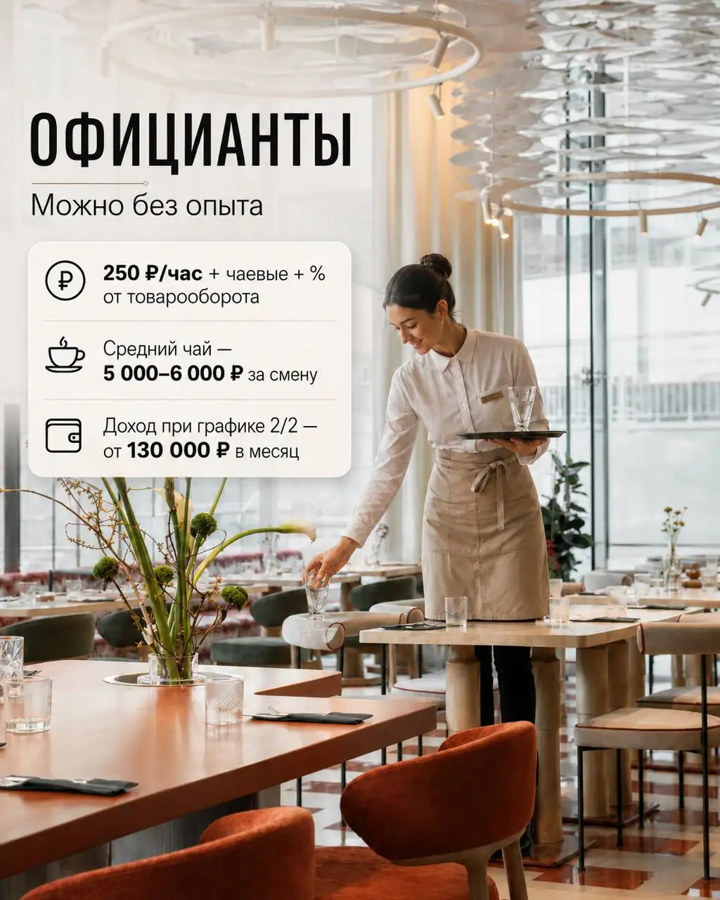 Официант в ресторан Beyond - Рестораны/Кафе (Работа) в Москва
