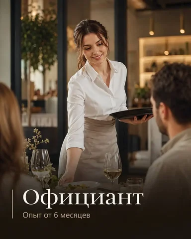 Официант - Работа в Москва