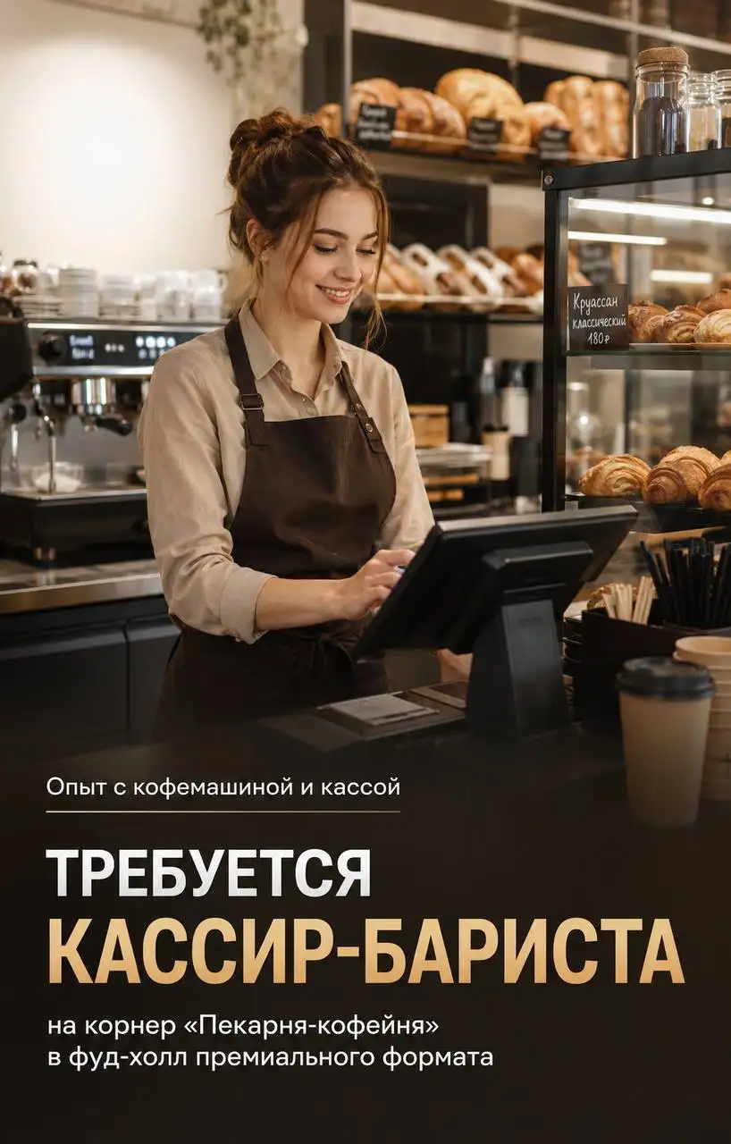 Вакансия кассир-бариста в пекарню-кофейню - Рестораны/Кафе (Работа) в Москва