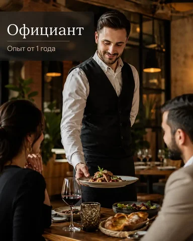 Официант - Уборщик в Москва