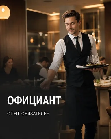Официант в ресторан-бар АТОМ - частное объявление в Москва