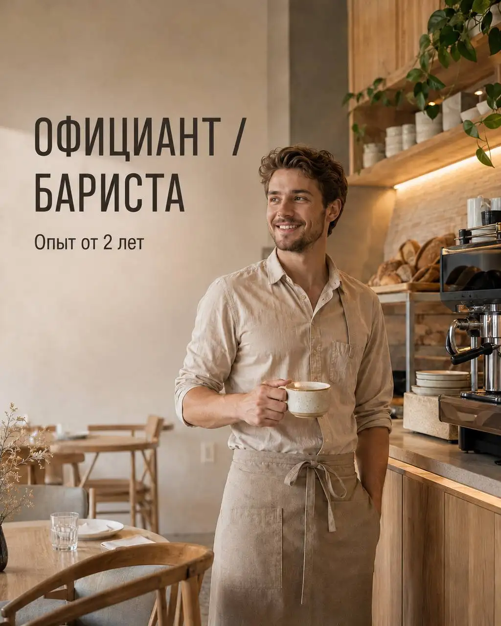 Вакансия официант/бариста в трапезную «Хлеб и печь» - Рестораны/Кафе (Работа) в Москва