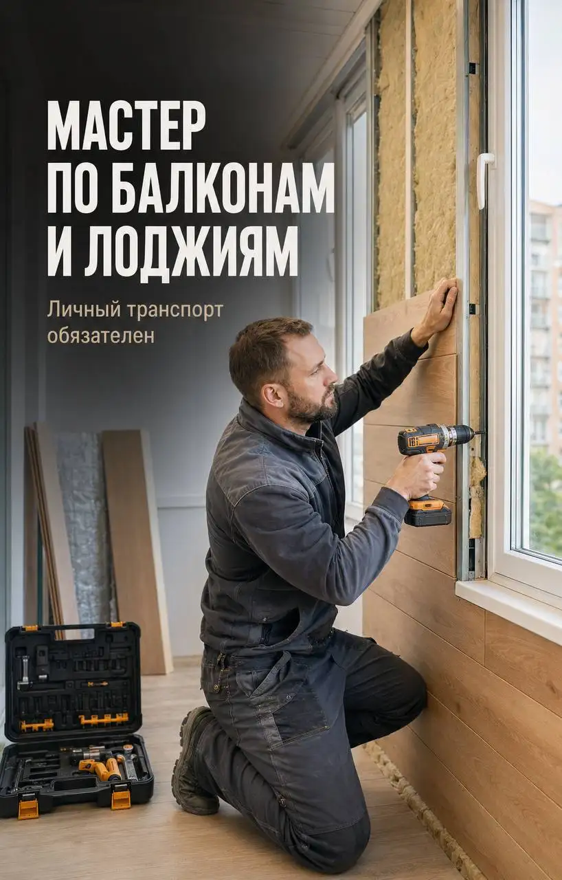 Мастер по отделке и монтажу балконов и лоджий - Строительство (Работа) в Москва