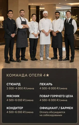 Вакансии в отель 4★ Москва - частное объявление в Москва