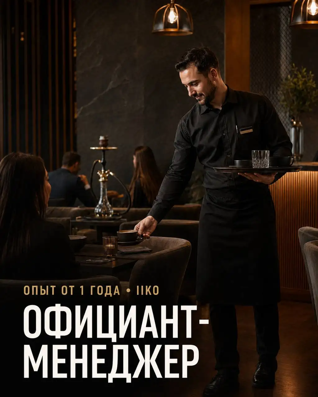 Официант-менеджер в NOOR LOUNGE - Официант (Работа) в Химки