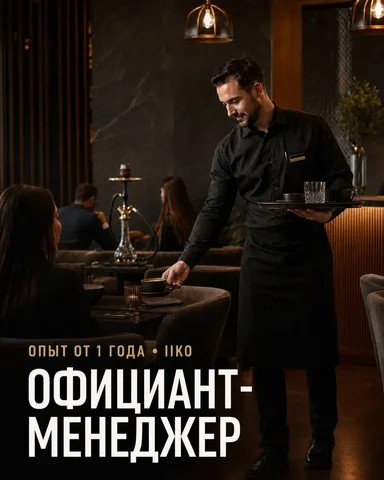 Официант-менеджер в NOOR LOUNGE - Официант в Химки