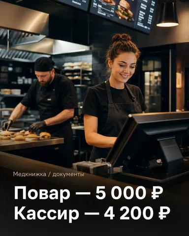 Вакансии: повар и кассир в бургерной - Консьерж в Москва