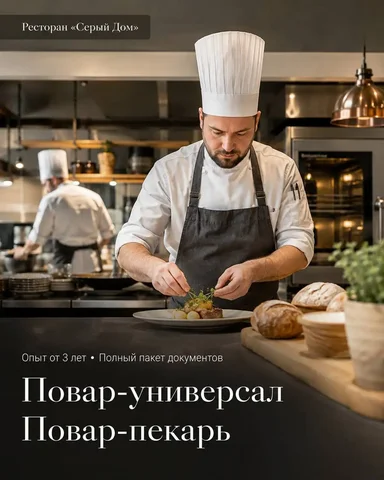 Повар-универсал и повар-пекарь в Серый Дом, Москва - Кассир в Москва