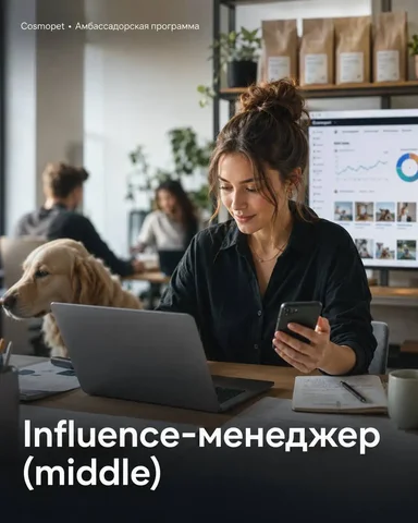 INFLUENCE МЕНЕДЖЕР в Cosmopet, Москва - частное объявление в Москва