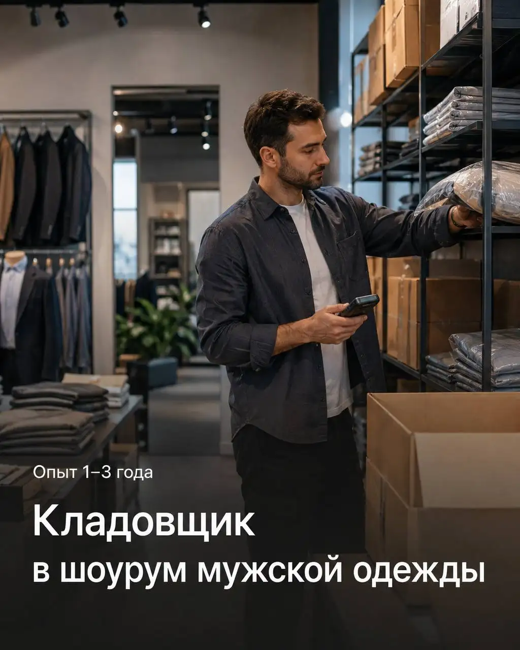 Кладовщик в шоурум мужской одежды - Работа в Москва