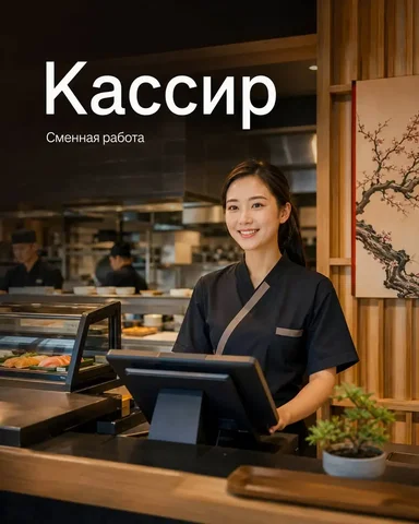 Вакансия кассира в сеть японских кухонь, Москва, м. Площадь Гагарина - частное объявление в Москва