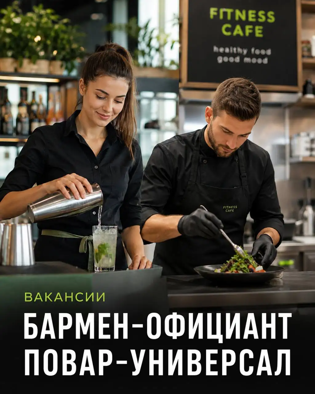 Вакансии: Бармен-официант, Повар-универсал в фитнес-кафе (Москва) - Рестораны/Кафе (Работа) в Москва