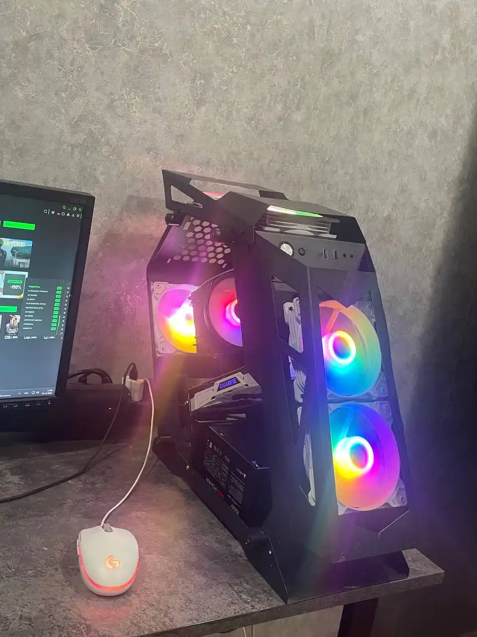 Мощный игровой пк с монитором и периферией