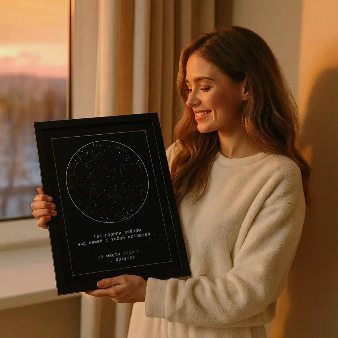 Картина звёздного неба на конкретную дату