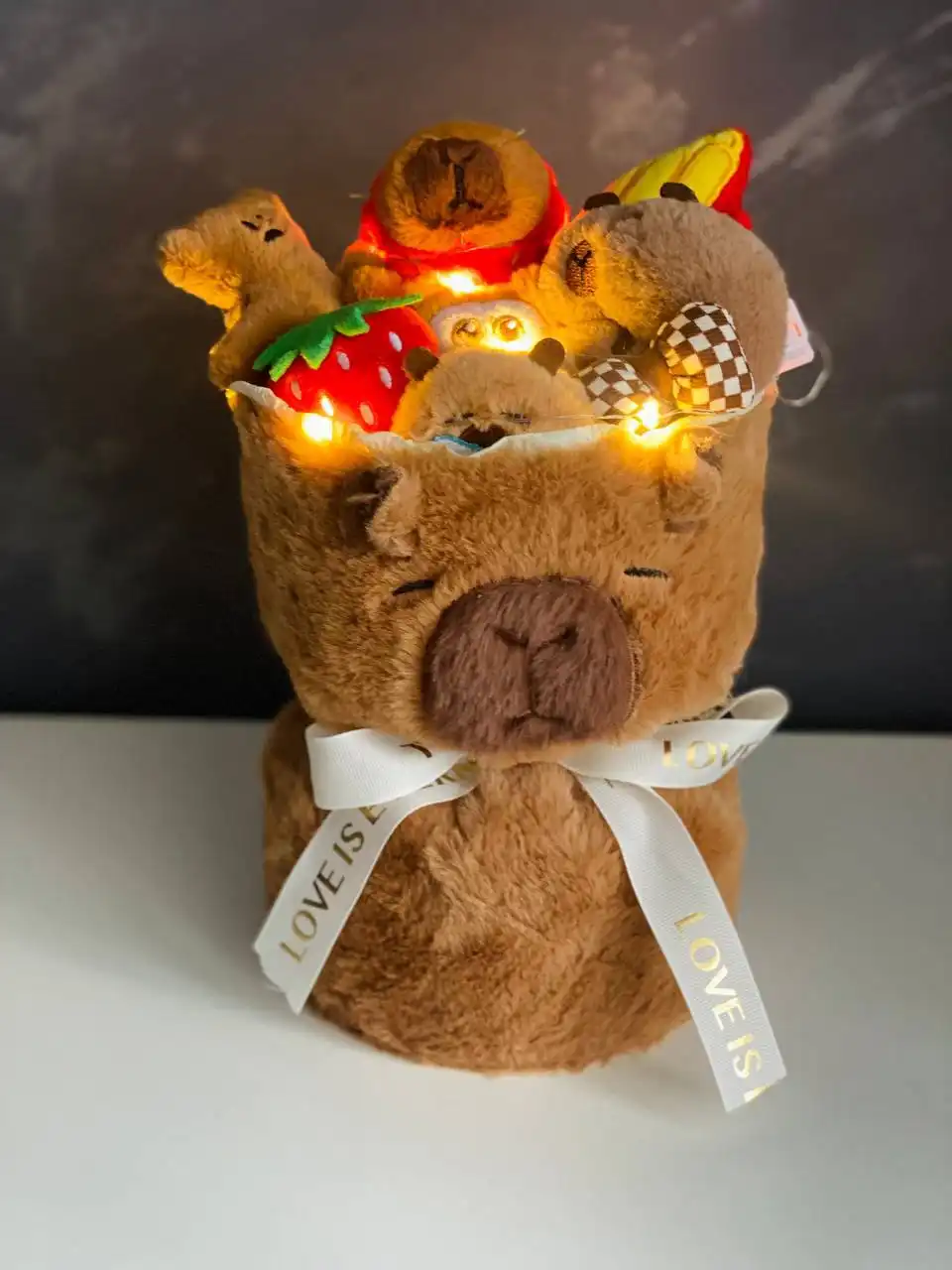 Продам плюшевые букеты с подсветкой и подарочным пакетом