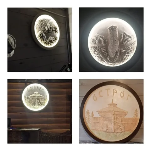 Авторские картины-светильники из гипсовой штукатурки - Гигиена в Братск