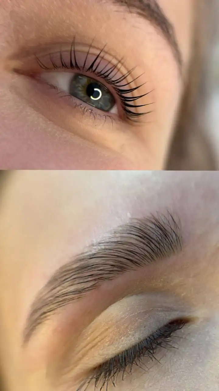 Ламинирование ресниц и оформление бровей