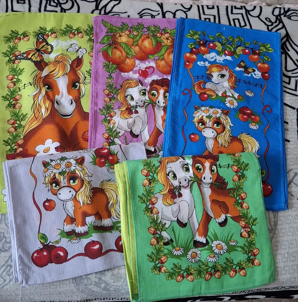 Вафельные полотенца с рисунками и пожеланиями