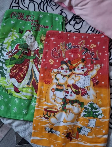 Вафельные полотенца с новогодними рисунками - Для дома и дачи в Барнаул