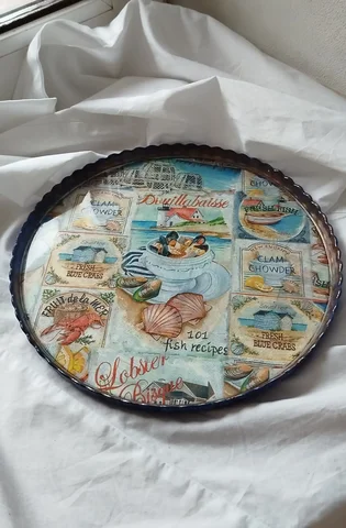 Стеклянное блюдо ручной работы в технике декупаж - Хобби и отдых в Томск