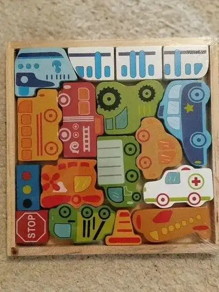 Новый деревянный пазл Транспорт 19*19см - Пазлы (Хобби и отдых) в Томск