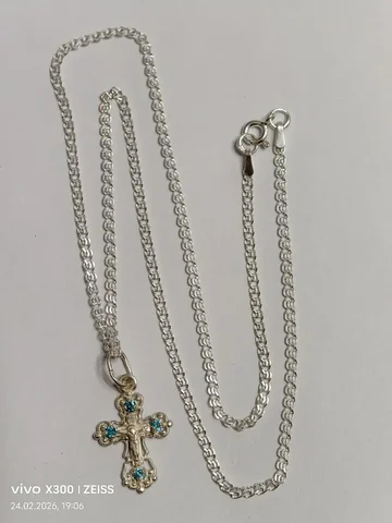 Продам цепь и крест из серебра 925 пробы - Упаковка в Томск