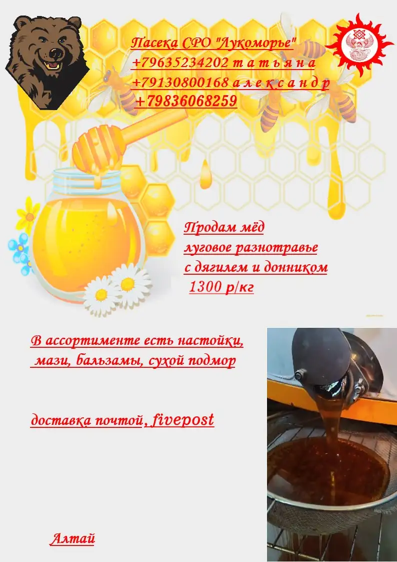 Продажа алтайского меда и свечей  - Продукты питания (Хобби и отдых) в Томск