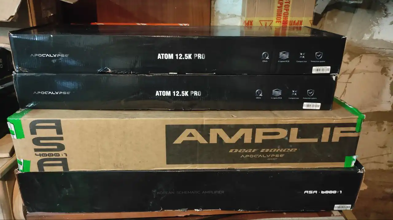 Продажа автозвука Eos ae300f, Light audio la80.4, Басуха 2*12 swat hlg 12d1v2, Apocalypse Atom pro 12.5k, Apocalypse ASA 4000.1 - Автозвук (Авто) в Новосибирск