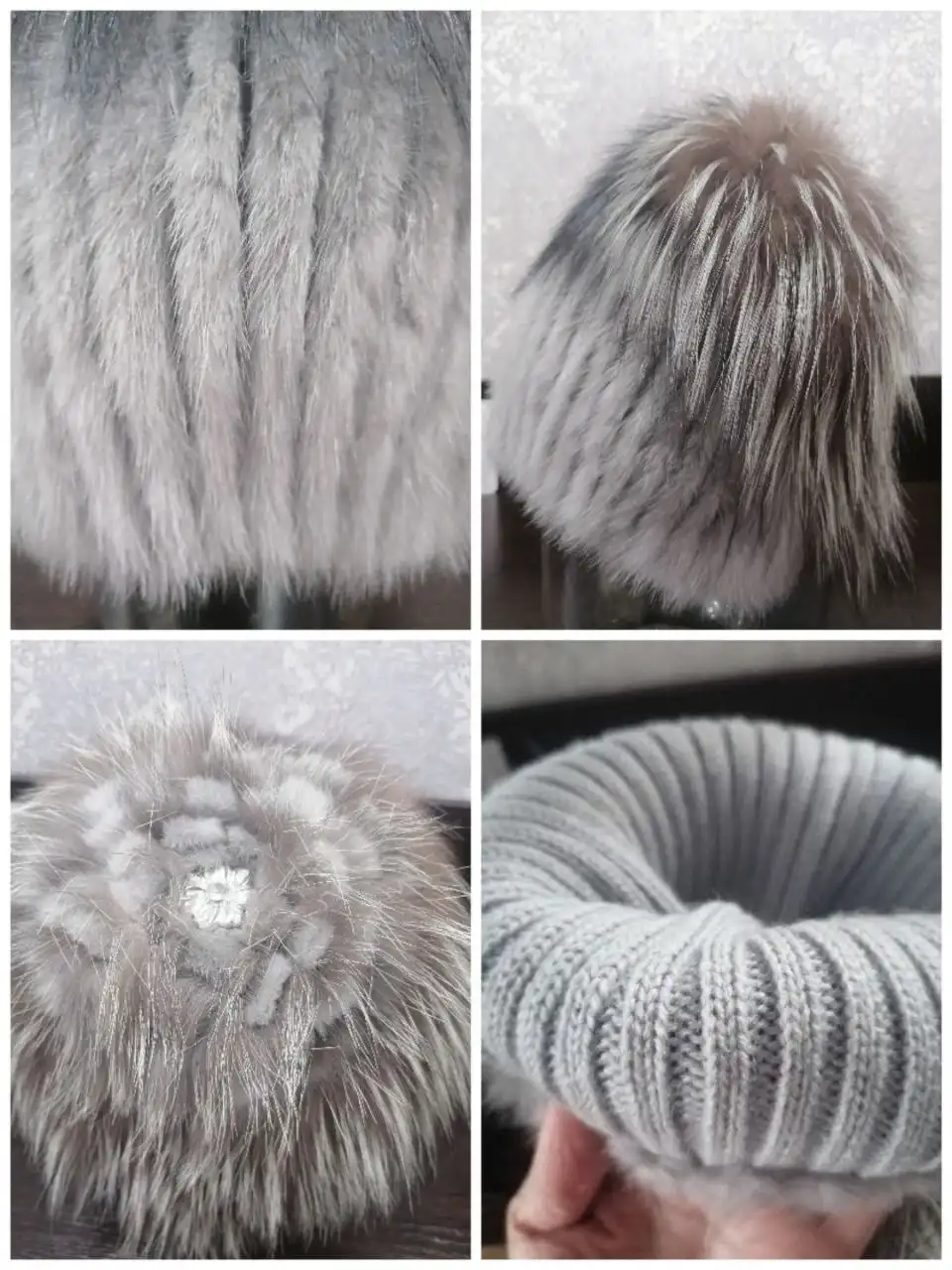 Шапка из меха норки и чернобурки с двойным подкладом - Головные уборы (Одежда) в Сургут