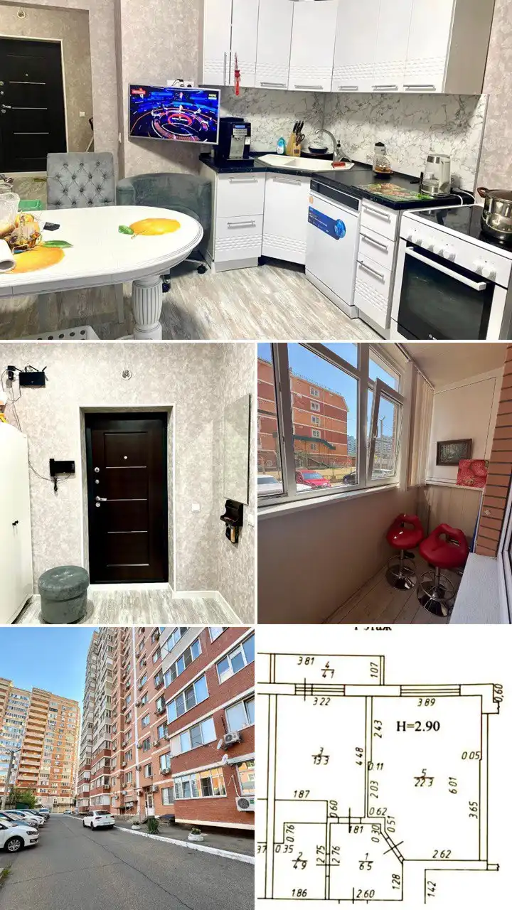 1-комнатная квартира 52 м2 в Краснодарском крае